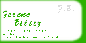 ferenc bilitz business card